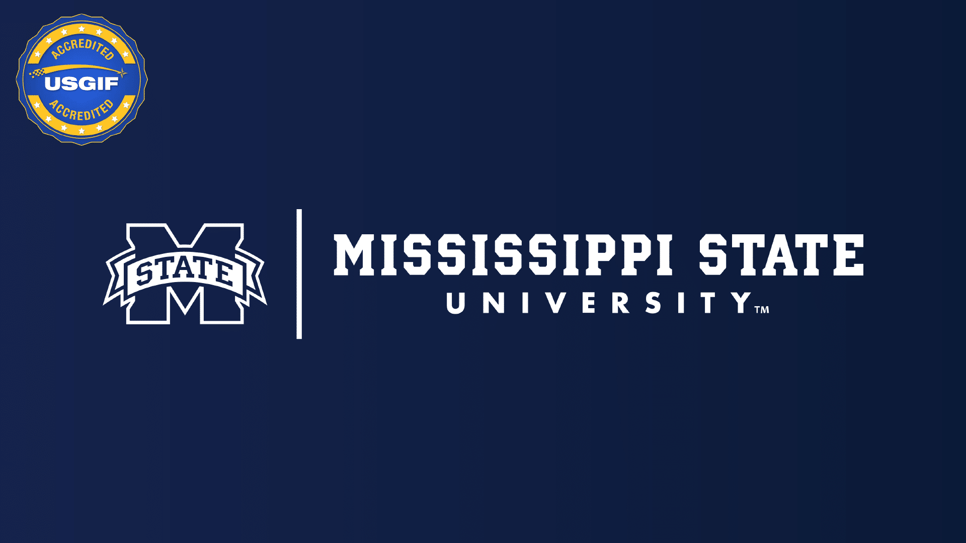 Mississippi State Unversity logo with the USGIF Accredited program seal